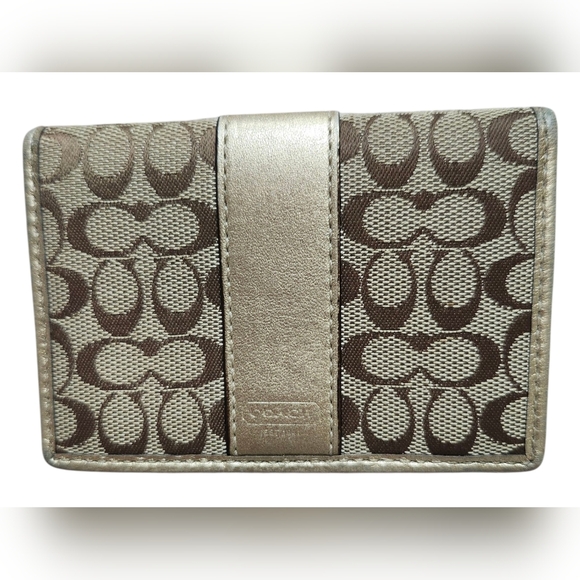 Coach GUC Signature Brown and Gold Card Holder - Picture 1 of 5